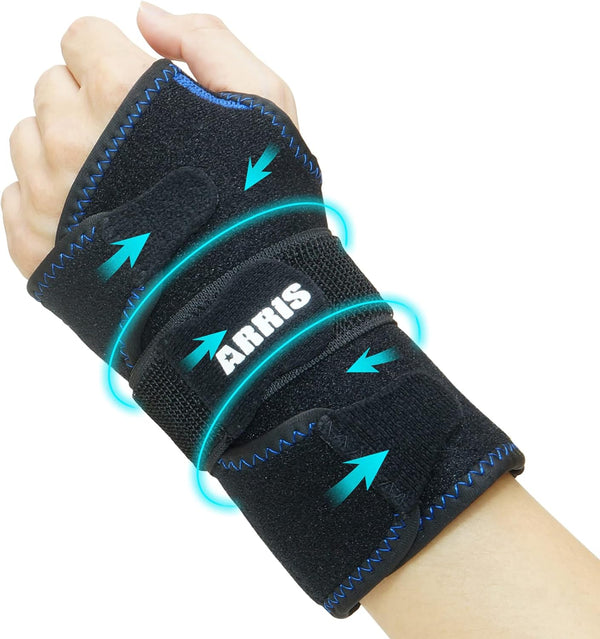 Wrist Ice Pack Wrap for Carpal Tunnel Relief, Hand Support Brace with 2 Reusable Gel Packs for Injuries