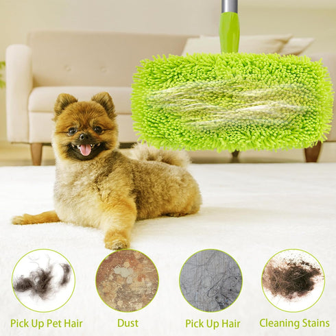 Reusable Dry Sweeping Cloths Microfiber Wet Mop Pads, Compatible with Swiffer Sweeper Mop Replacement Refills (8PCS)