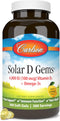 Carlson Solar D Gems, Vitamin D3 and Omega-3 Supplement, 360 Softgels, Bone & Immune Health, Lemon Flavor