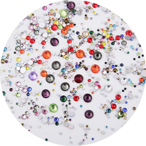 NCB 8000 Pcs Non Hotfix Rhinestones, 10 Sizes Flatback Crystal Glass with Tweezers for Nail Art & Crafts