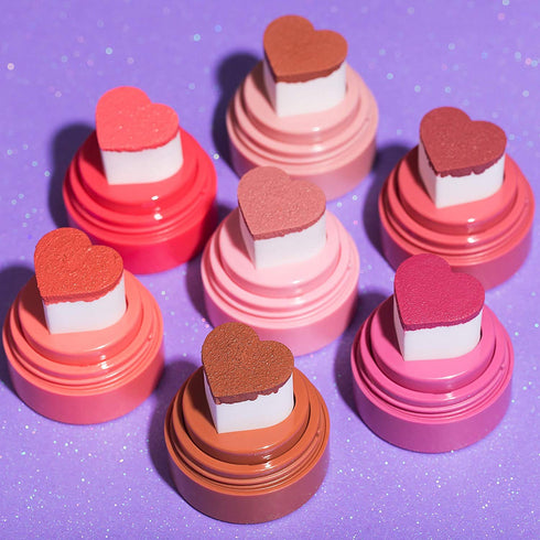 Kaja Blush - Cheeky Stamp Gift, 7 Shades, Buildable & Blendable with Heart-shaped Applicator, 03 Bossy, 0.17 Oz
