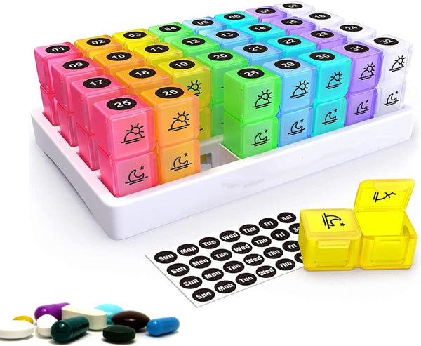MAOTAO Monthly Pill Case 2 Times A Day, Daily Pill Box Organizer Large