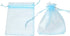 100Pcs Organza Bags, 5x7 Inch Sky Blue Sheer Baby Shower Party Favor Bags with Drawstring for Wedding Candy Pouches