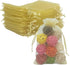 4x6 Inch Organza Gift Bags with Drawstring for Jewelry, Candy, Set of 100 Gold Sachet, Sheer Fabric Mesh Tie Sack for