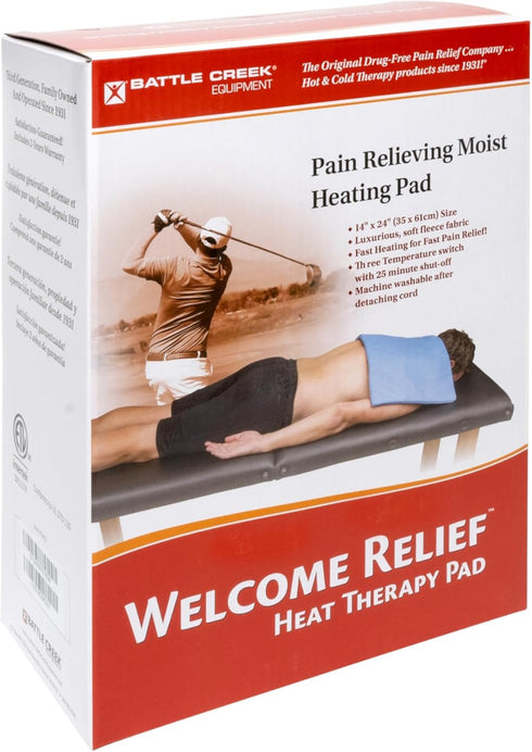 Battle Creek Welcome Relief Heating Pad - Moist or Dry, 14" X 24", Washable, Fast-Heating