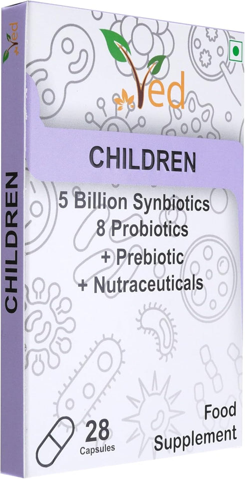 Ved Children Complex Probiotics and Prebiotics - 5 Billion CFU, 28 Capsules for Children with Lactobacillus Helveticus