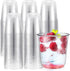 Ziliny Disposable Stemless Glasses 12oz Crystal Plastic Wine Glasses Clear Classic Pet