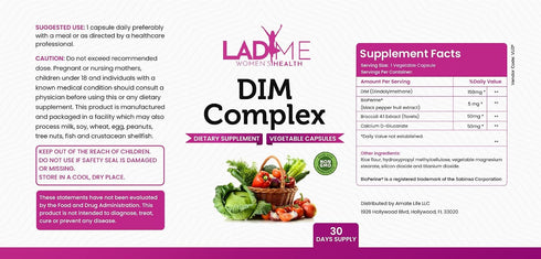 LADYME WOMEN'S HEALTH 150mg 60 DIM Complex Hormonal Support Menopause Relief Supplement for Hot Flashes & Hormonal Acne