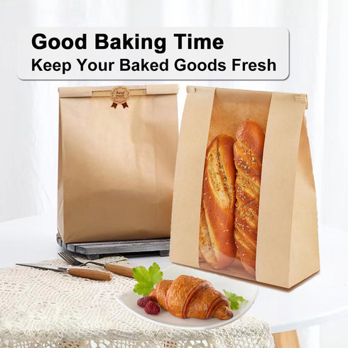 Lmoszuak 50 Pack Breads(13.7x8.26x3.54in).with 75pcs Packaging thicker Large Sourdough Bread bags for Homemade Window