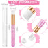 TUZAZO 40 Pieces Pink Lash Shampoo Brushes Set, 20pcs Glitter Crystal Cleanser Brush with Travel Tube