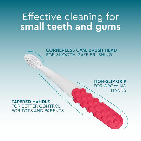 RADIUS Totz Plus Brush - Kids Toothbrush, Silky Soft, BPA Free, Designed for Delicate Teeth, 3 Years & Up