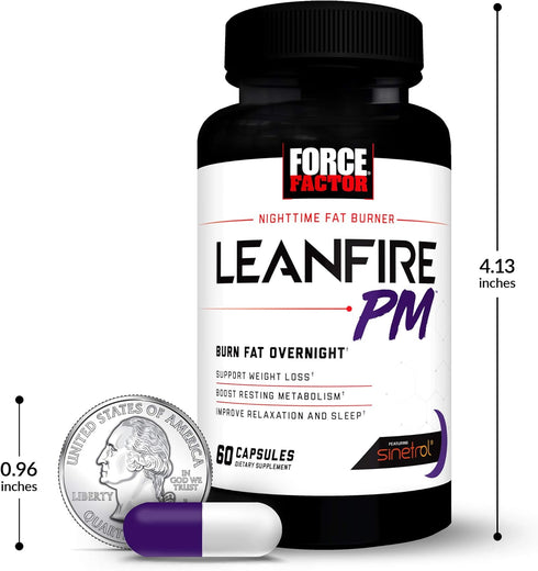 Force Factor LeanFire PM Weight Loss Pills, Fat Burner & Overnight Formula for Women & Men, 60 Capsules