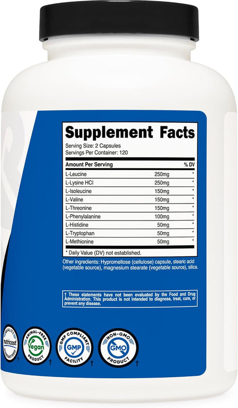 Nutricost EAA Capsules 1200mg - Essential Amino Acids, 240 Capsules, Non-GMO, Gluten Free & Vegan