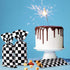 Blulu 100 Pieces Cellophane Car Candy Bags, Black White Checkered Racing Treat Bags, Plastic Race Gift Goodie Sack for