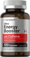 Horbaeach Energy Supplement - 120 Capsules with Caffeine, Ginseng & Vitamin B12, Daily Energy Booster Pills