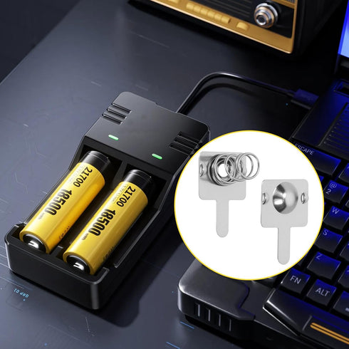 Mardatt 100Pcs Battery Springs AAA, Battery Negative and Positive Nickle Plated Conversion Spring Contact Plate