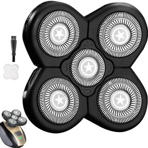 Universal 5 Blades Shaver Replacement Heads for FREEDOM Head Shaver (5 Blades Black)