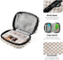 WEVIBOFU 7 Weekly Pill Organizer, Brown White Checkered Pill Case Day Travel Medicine Organizer Box for Vitamin