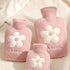 SKUZA (2 2000ml) Hot Water Bottle, Winter Winter Portable Hot Water Bottle Pink Super Soft Flannel Hot Water Bag