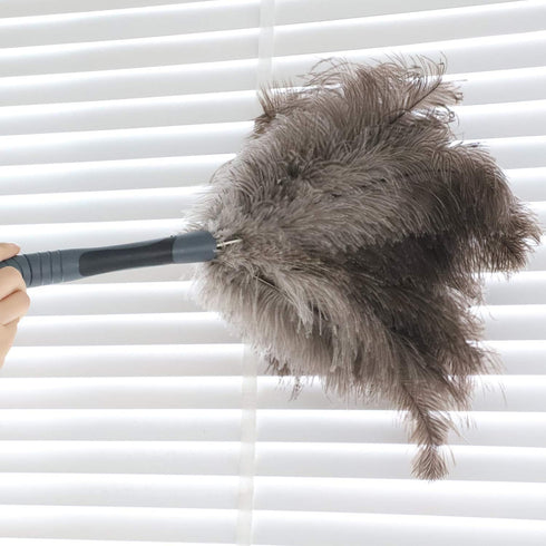 Ostrich Feather Duster, Big Soft Fluffy Duster, 22 Inch, Gray Color