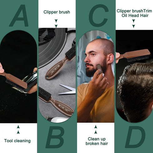 NICEMOVIC 10 Pcs Barber Clipper Cleaning Brush Set, Mini Nylon Brush for Hair Styling, Blade Trimmer Cleaning Supplies