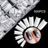 krofaue 500PCS French Style False Nails Tips, Acrylic Artificial Half Cover Manicure with Box of 10 Sizes (White)