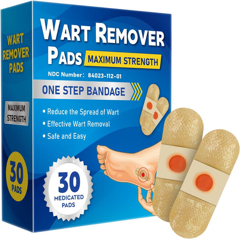 WABRINY Wart Remover Pads, Maximum Strength One Step Bandages for Hands Neck