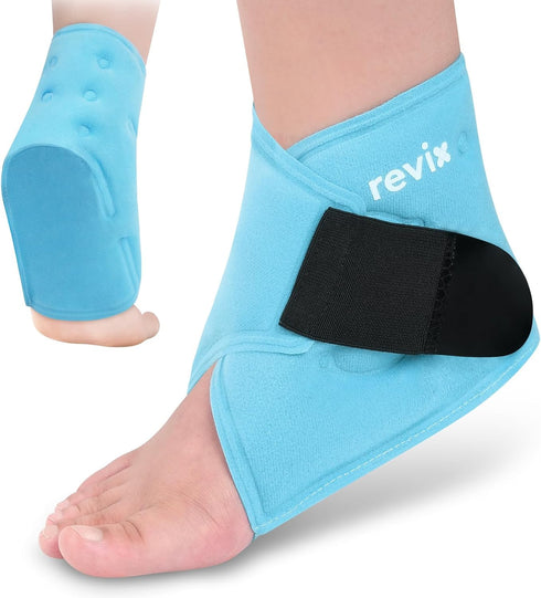 REVIX Ankle Ice Pack Wrap for Plantar Fasciitis & Foot Pain Relief,