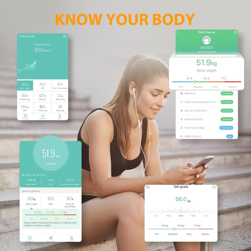 Professional Body Fat Scale, Accurate Digital Smart Bathroom Scale for Body Weight, 18 Body Composition Metrics