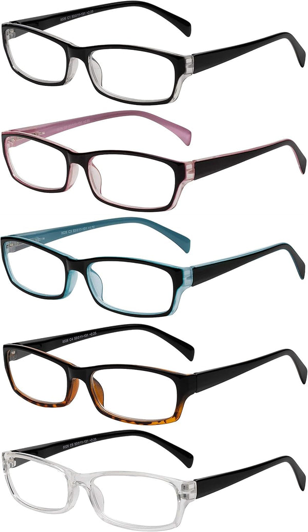 Yogo Vision Reading Glasses 5 Pairs Quality Designed Spring Hinge Fashion Readers for Women
