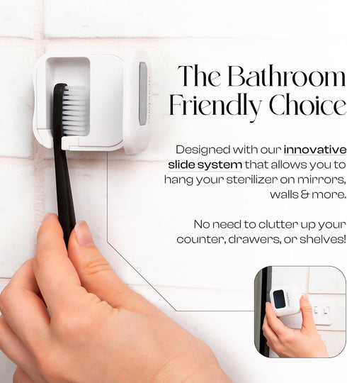 Mondano UV-C Toothbrush Sanitizer and Holder, Toothbrush Case - Manual/Electric Toothbrush Cover for Any Toothbrush