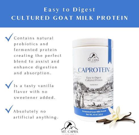 MT. CAPRA SINCE 1928 Caprotein, 1 Pound, Fermented Goat Milk Protein, Extremely Easy to Digest