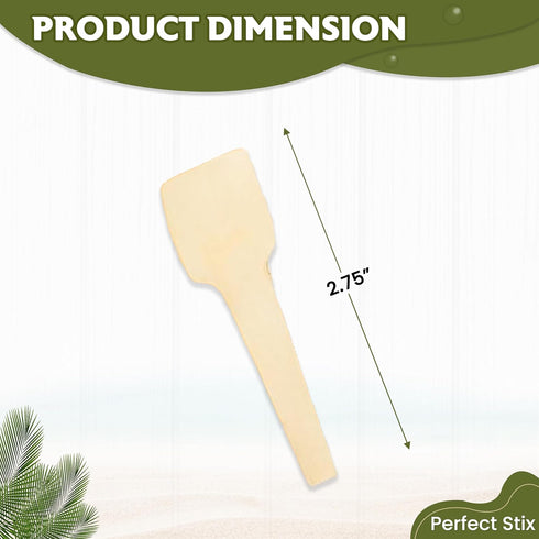 2.75" Disposable Wooden Taster and Sampling Spoons, Pack of 300ct