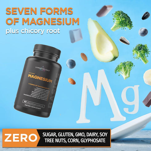 Livingood Daily Magnesium 300mg - High Bioavailability Magnesium Complex for Muscle Relaxation, Nerve & Heart Health