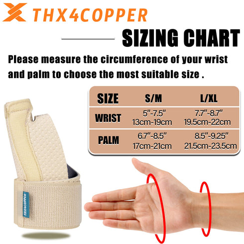 THX4COPPER Thumb & Wrist Stabilizer Splint for Blackberry Thumb, Pain Relief for Arthritis, Sprained, Carpal Tunnel