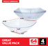 64oz Clear Plastic Serving Bowls (4 Pack) Large Disposable Candy Dishes, Square Plastic Buffet Containers for Chips, Snacks, Mints, Salad Bar, Snack Bowl Parties, Office, Bridal Shower, Party Supplies by Stock Your Home