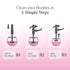 Luxe Electric Makeup Brush Cleaner, Pink USB Charging Station with 3 Adjustable Speeds for Instant Washing and Drying