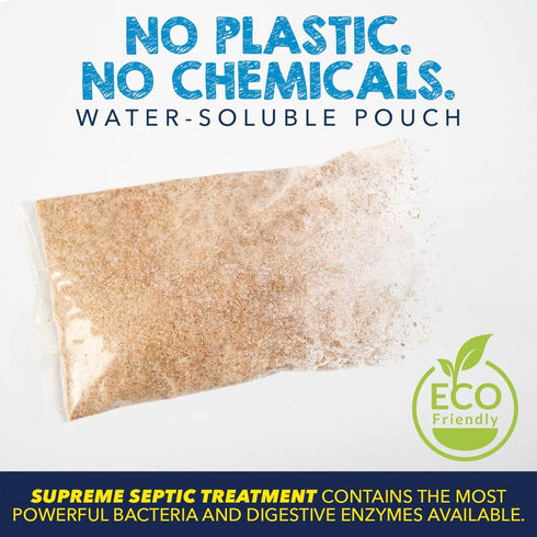 Septic Tank Treatment Packets - 12 Month Supply of Dissolvable Packets for Monthly Use