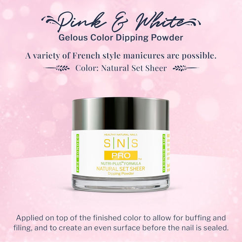 SNS Nail Dip Powder - Gelous Color Dipping Powder, Natural Set Sheer (Natural/Nudes, Sheer), 2 Oz