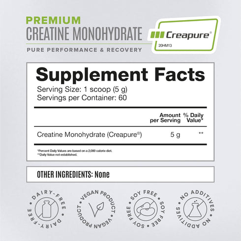 BIRDMAN High-Purity Creatine Monohydrate Unflavored Powder, Pre-Workout, High Performance, 300g