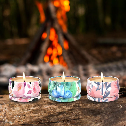 Sets 3, Scented Candles Gift of Stress Relief Candles for Home Scented, Natural Soy Wax Aromatherapy Candle, Burning