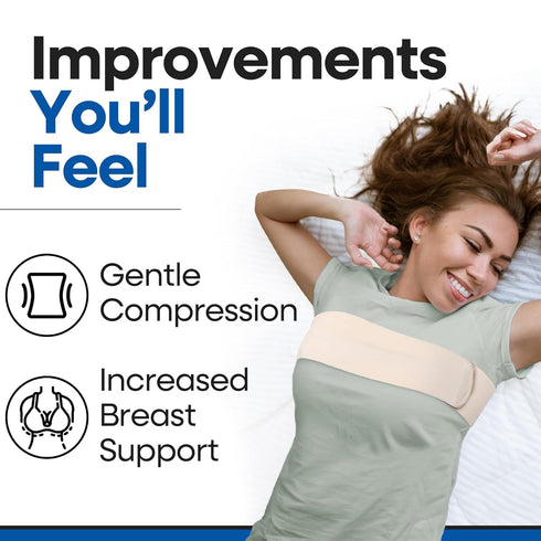 Post Op Breast Augmentation Band | Compression Wrap Chest Brace for Women | No Bounce Stabilizer Strap for Running