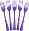 Disposable Purple Plastic Forks, 50 Pcs - Heavy Duty Purple Plastic Cutlery