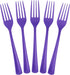 Disposable Purple Plastic Forks, 50 Pcs - Heavy Duty Purple Plastic Cutlery