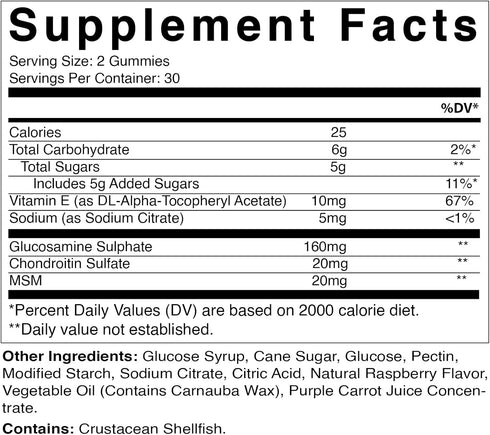 Vitamatic Glucosamine Chondroitin Gummies 2 Pack with MSM & Vitamin E - 60 Gummies