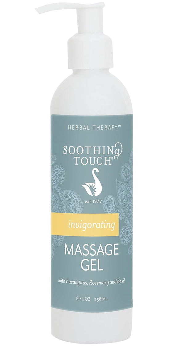 Soothing Touch Invigorating Massage Gel, Eucalyptus/Rosemary/Lemon/Basil, 8 Ounce