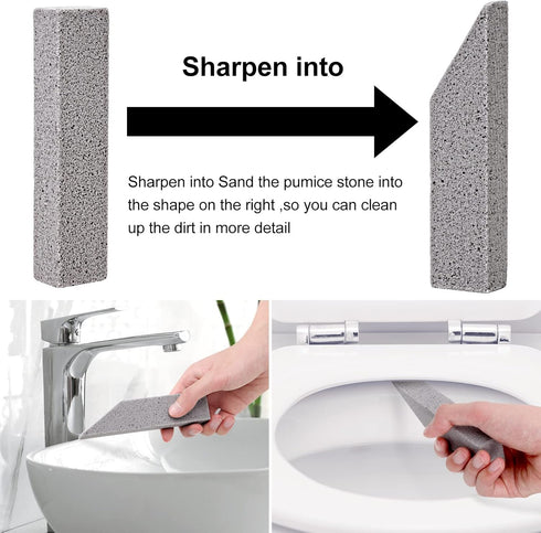 HongWay 10 Pack Pumice Stone for Cleaning, Heavy Duty Strong Pumice Cleaning Bar for Toilet, Bathtubs, Kitchen Sink,