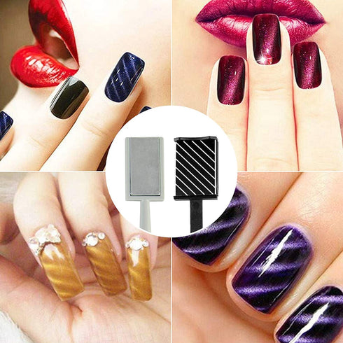 Ideal Swan 11 Piece Magnet Nail Art Polish Tool Set, Cat Eye Gel Polish 3D Gel Nails Plastic Tool for DIY, Salon,