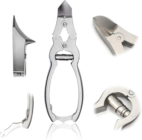 OdontoMed2011 Podiatrist Mycotic Toenail Nippers 6", Professional Double Action Nail Cutter Trimmer