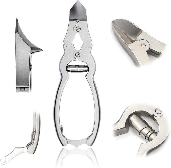 OdontoMed2011 Podiatrist Mycotic Toenail Nippers 6", Professional Double Action Nail Cutter Trimmer